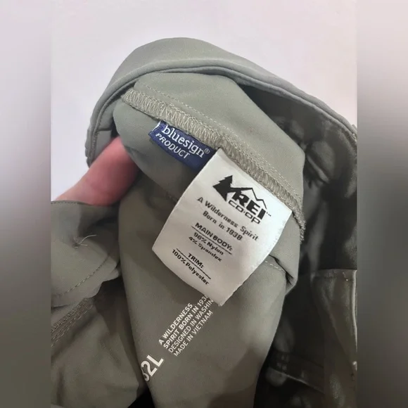 REI Mens Hiking Lightweight Hiking Pants Olive Green Grey Outdoor Durable - Picture 7 of 7